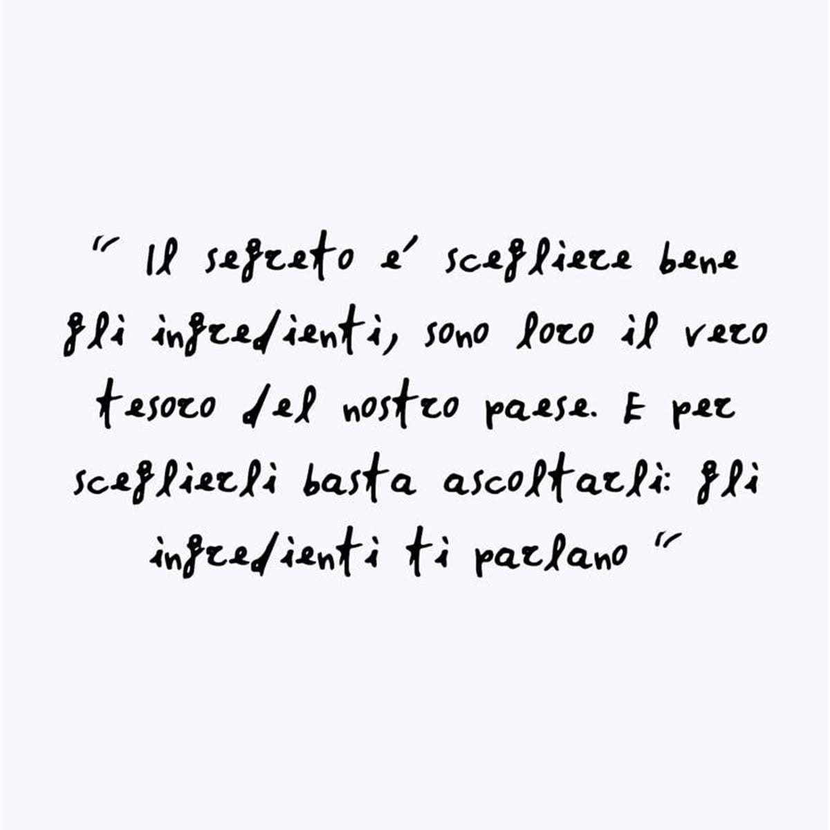 Pagina con citazione manoscritta dal libro Il piatto forte è l'emozione