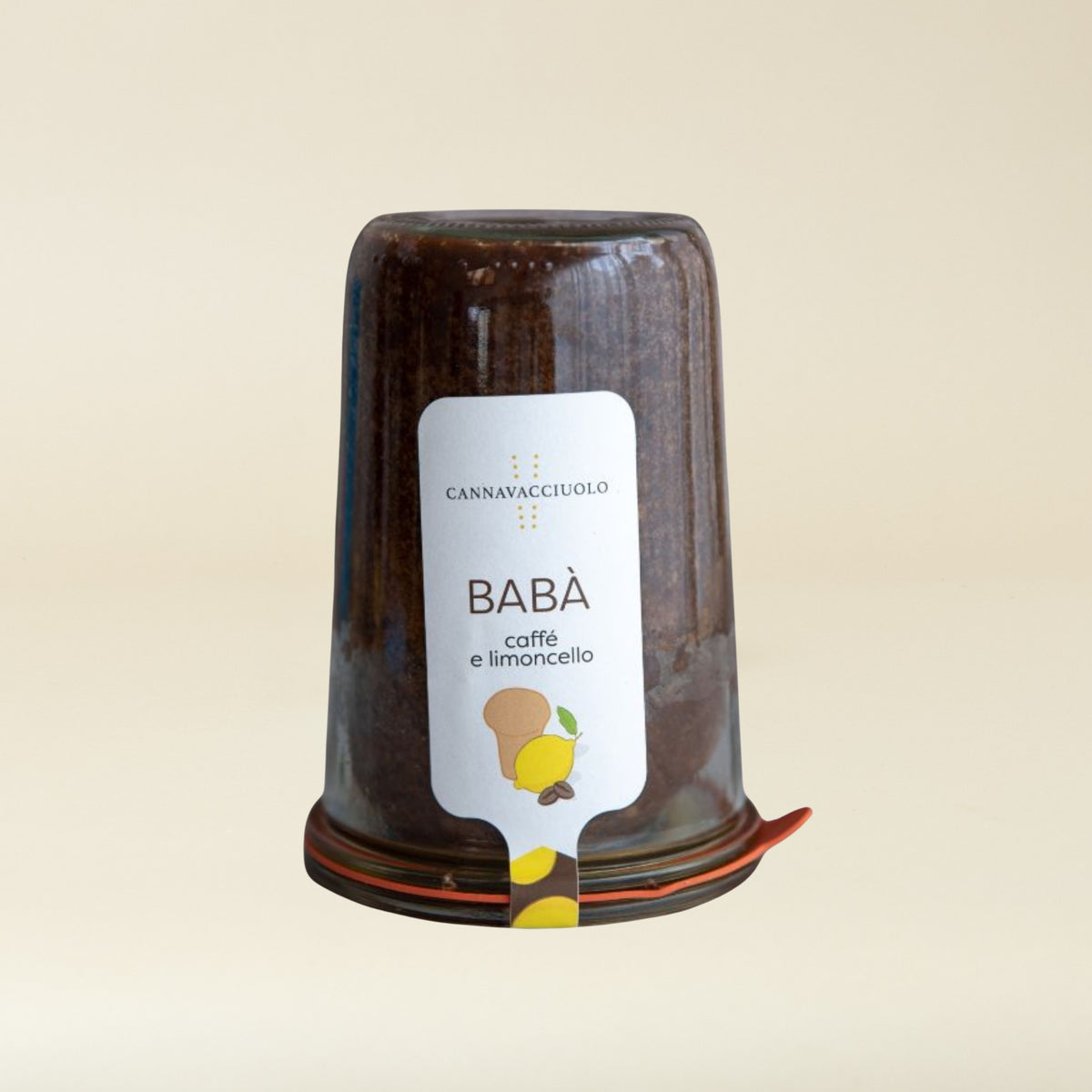 Babà caffè e limoncello nel vaso di vetro Cannavacciuolo