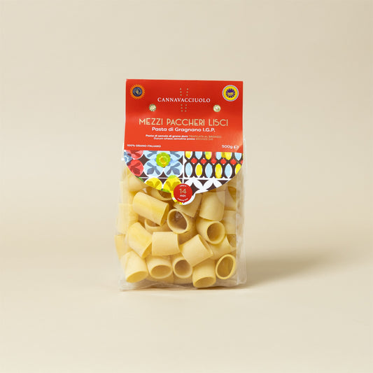Confezione di mezzi paccheri lisci di Gragnano IGP