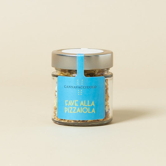 Vasetto di fave alla pizzaiola del tris aperitivo salato